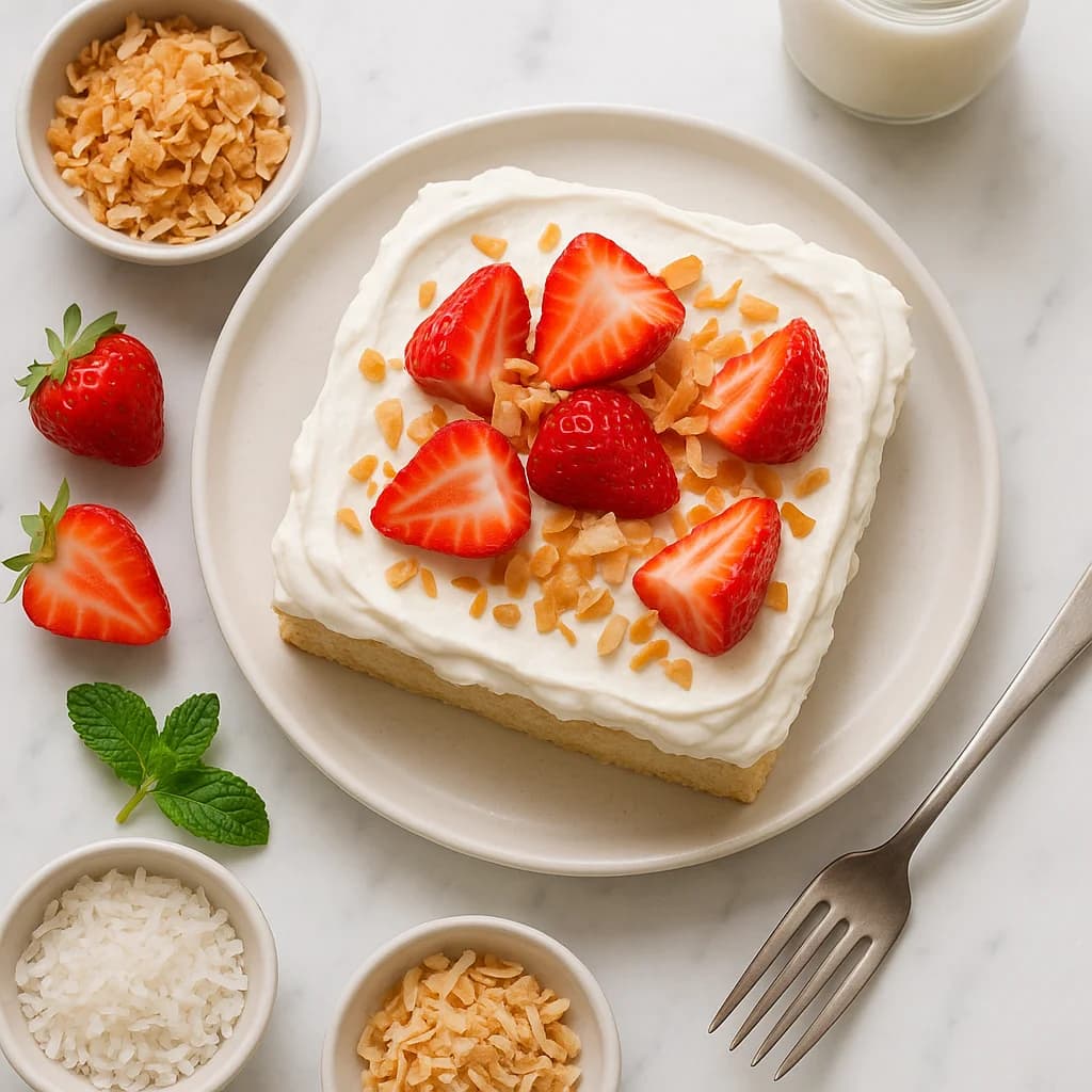 Mexican Tres Leches Cake Dairy Free with Light Coconut Milk Sponge