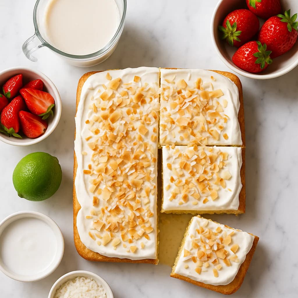 Lighter Mexican Tres Leches Cake Recipe with Coconut Milk Soak