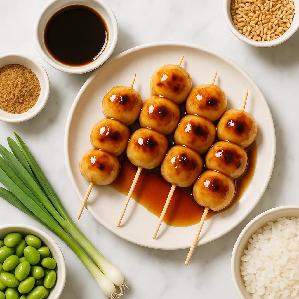 Mitarashi Dango Recipe with Sweet Soy Glaze (Lower Sugar, High Fibre)