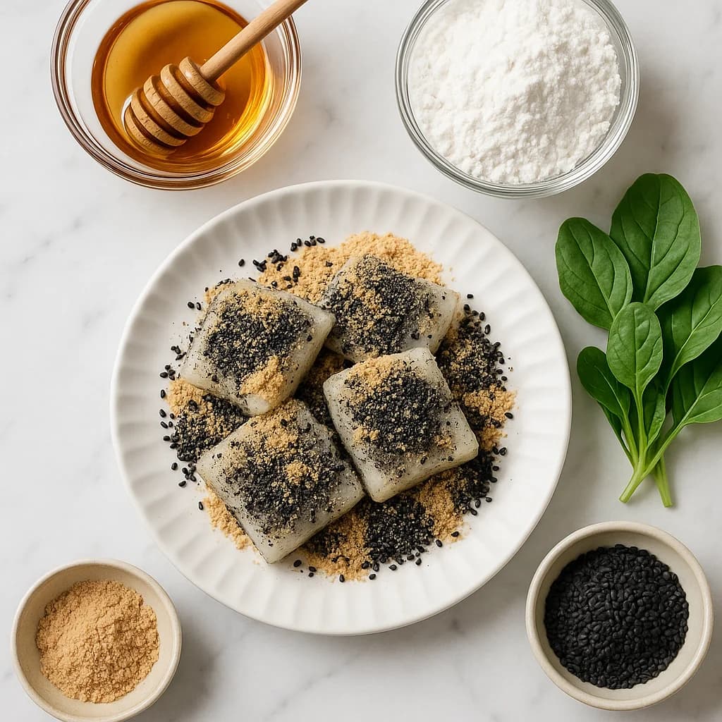 5-Minute Microwave Mochi Recipe with Honey and Black Sesame