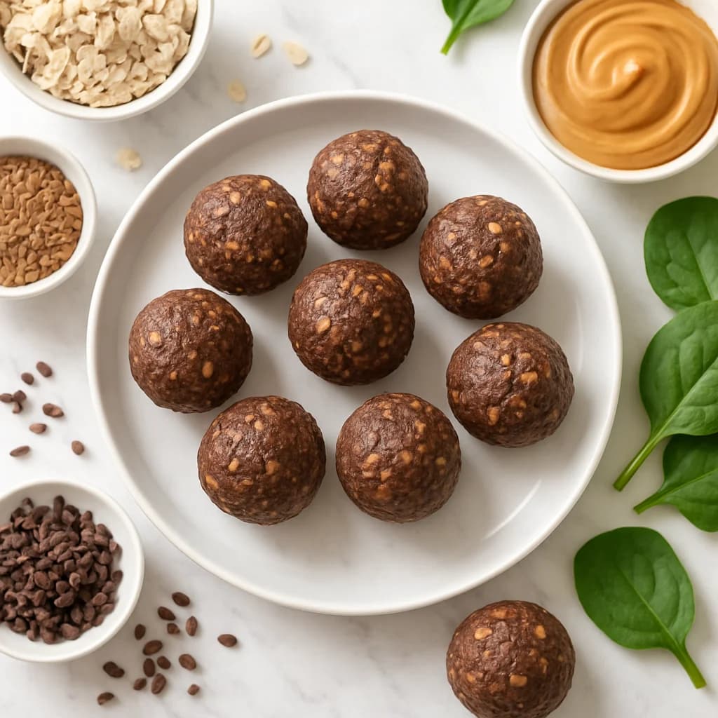 No Bake Chocolate Oat Energy Balls (Healthy, High Fibre)