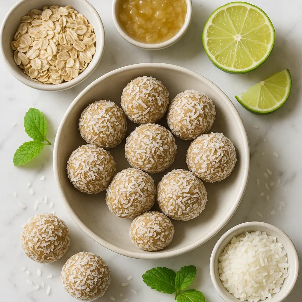 No Bake Coconut Lime Energy Balls (Healthy, High Fibre, Naturally Sweetened)