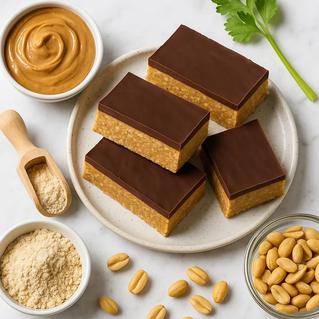 No Bake Keto Peanut Butter Protein Bars (Low Carb, High Protein)