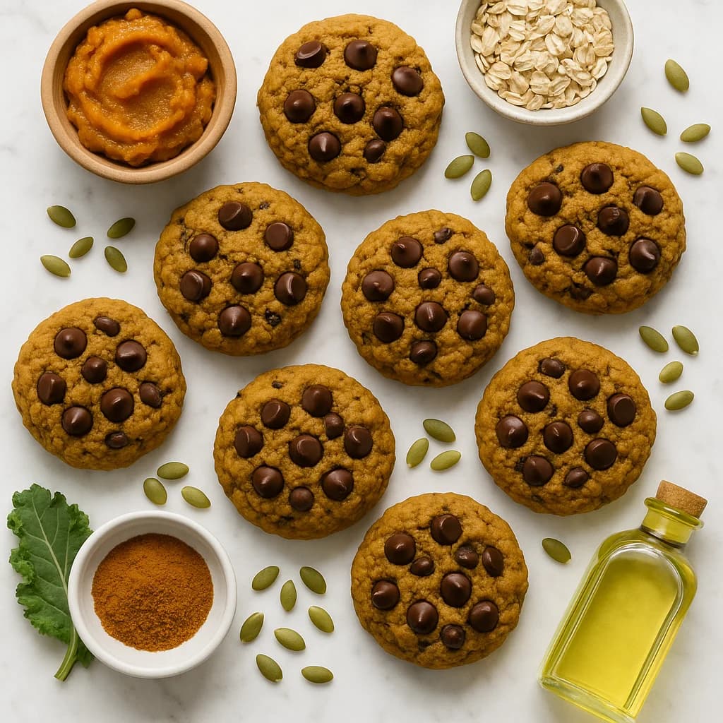 Pumpkin Chocolate Chip Cookies (Healthy, Soft and Chewy)