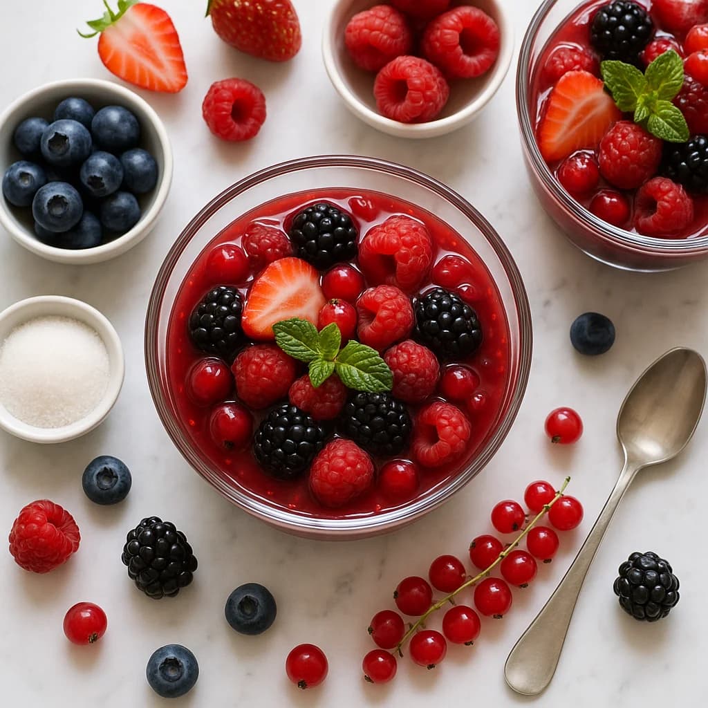 Healthy Rote Grütze Red Berry Pudding Recipe with Less Sugar