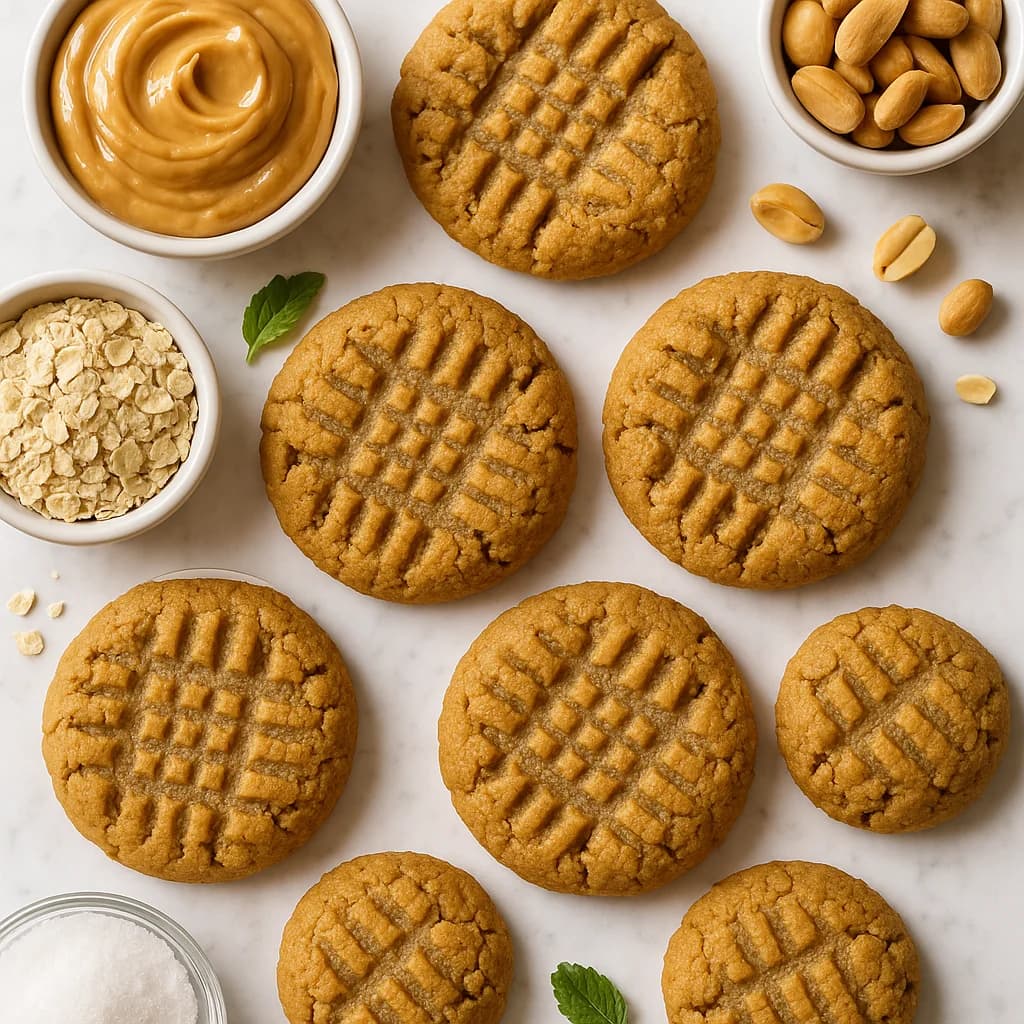 Soft & Chewy Sugar Free Peanut Butter Cookies with Oat Flour