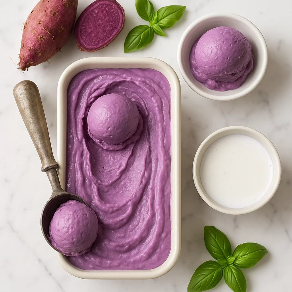 Creamy Dairy Free Ube Ice Cream — Filipino Purple Yam Recipe with Coconut Milk