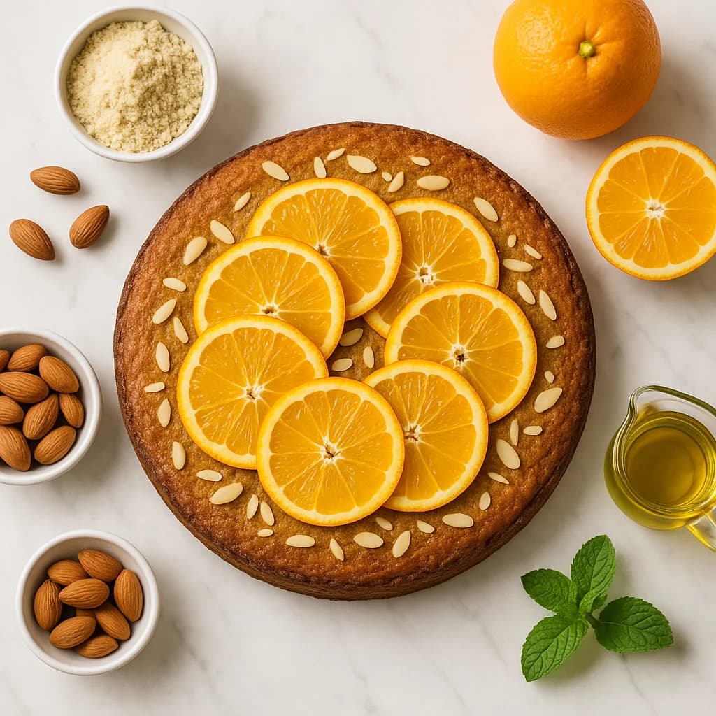 Healthy Vasilopita Greek New Year Cake with Orange and Almond Flour