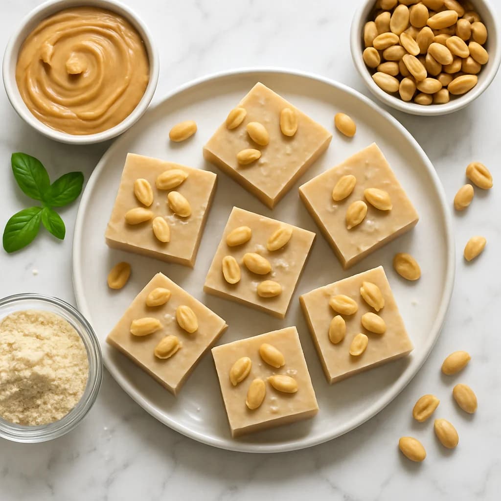 Creamy Vegan Peanut Butter Fudge No Bake (High Protein, Low Sugar)