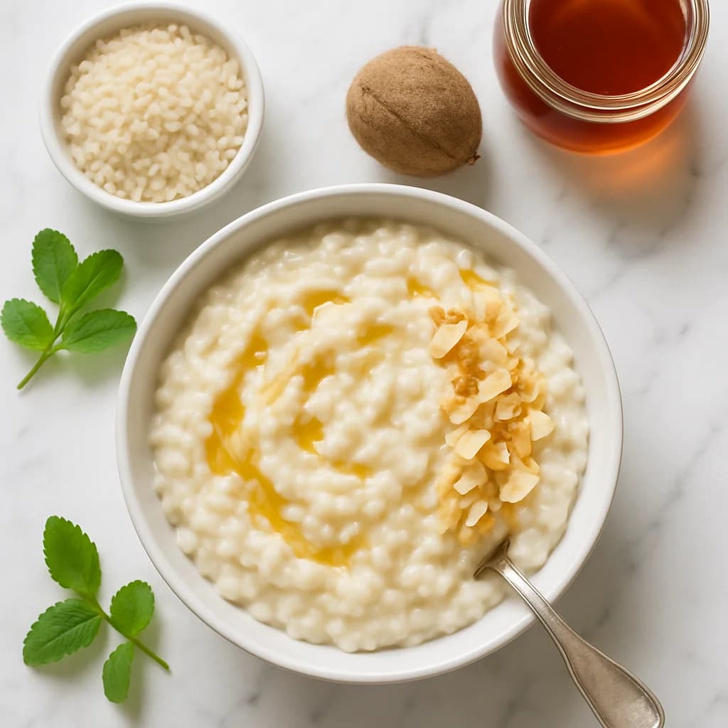Creamy Vegan Rice Pudding with Coconut Milk and Maple Syrup