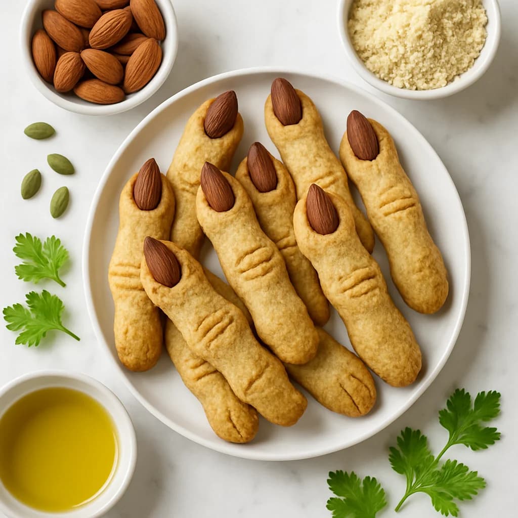 Witch Finger Cookies Healthy Gluten Free (Almond Flour Halloween Treats)